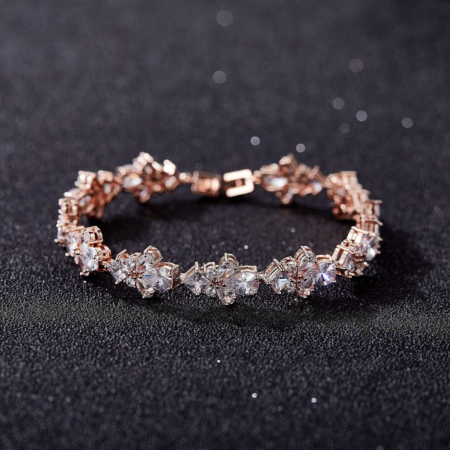 Teardrop Cubic Zirconia Wedding Tennis Bracelets for Women, Crystal Rhinestone Bridal Bracelets for Brides, Bridesmaid