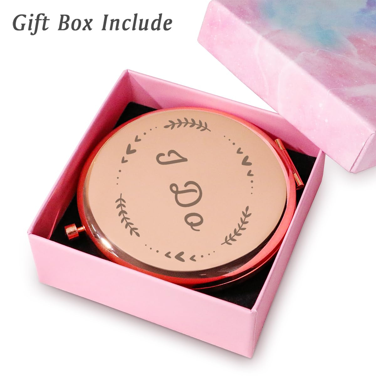 Bride Gifts for Mrs, Personalized Engraved Compact Mirror, Best Presents for Bridal Shower, Wedding, Bachelorette Party