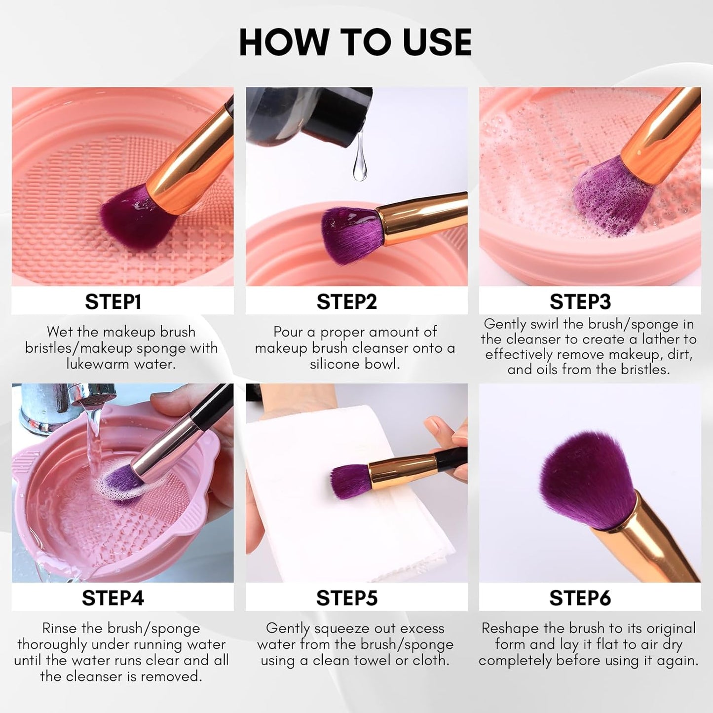 Brush Cleaner Solution: Deep Cleaning for Makeup and Nail Brushes, Sponges, and Powder Puffs, Hypoallergenic Formula, Removes Residue from Cosmetic Tools Cruelty-Free(2.02 Fl Oz)