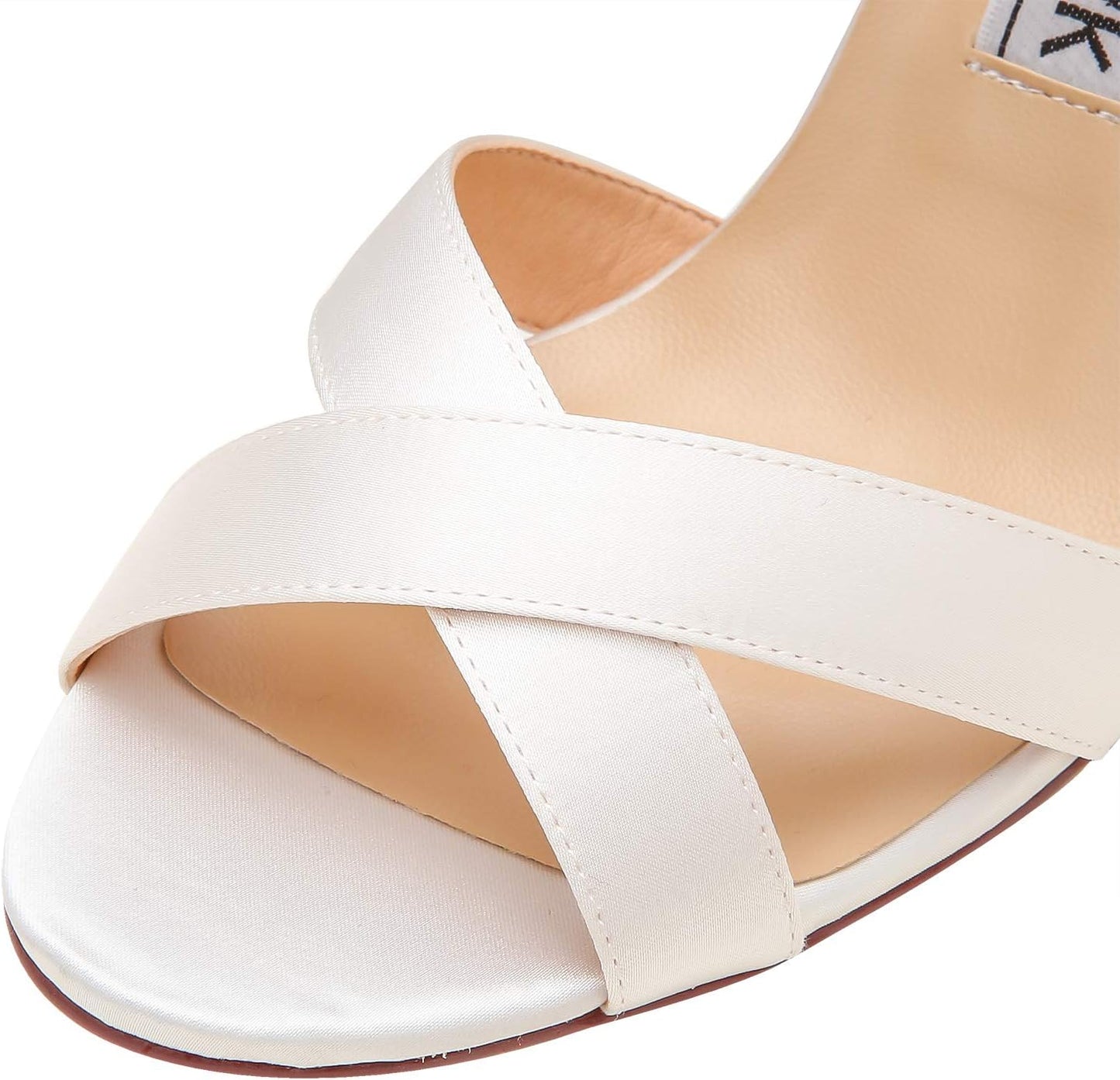 Women High Heel Shoes Open Toe Cross Strap Satin Wedding Dress Sandals