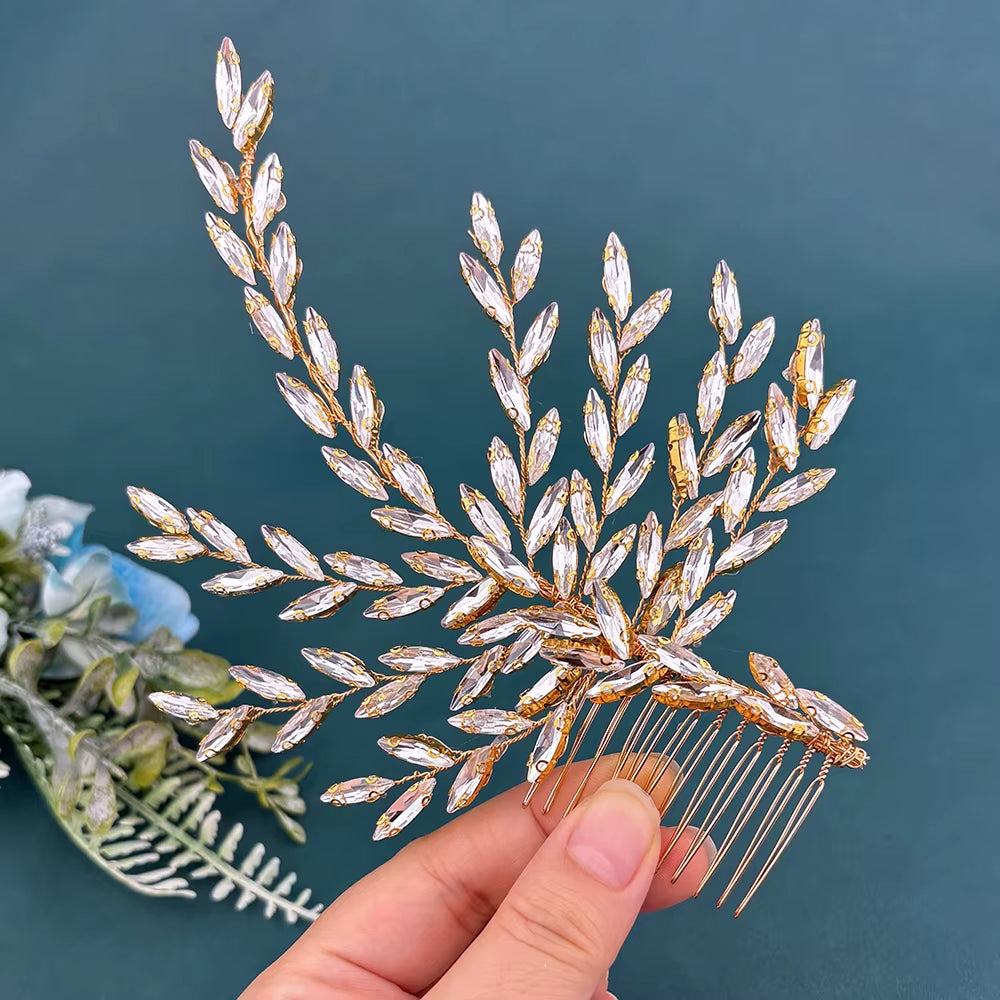 DZ061 Fashion Bride Headpiece Zircon Wedding Comb with Cubic Luxury Barrettes Hairband Wedding Hair Accessories Bridal Crowns