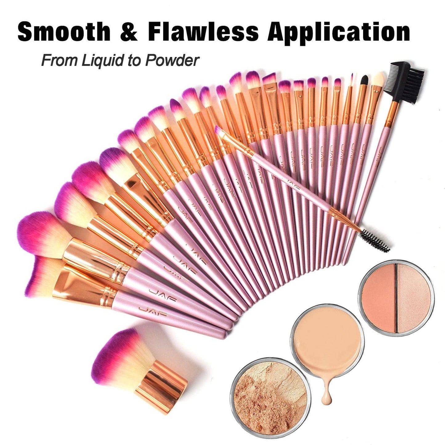 Ultimate 26-Piece Vegan Makeup Brush Set - Professional Synthetic Tools for Flawless Application