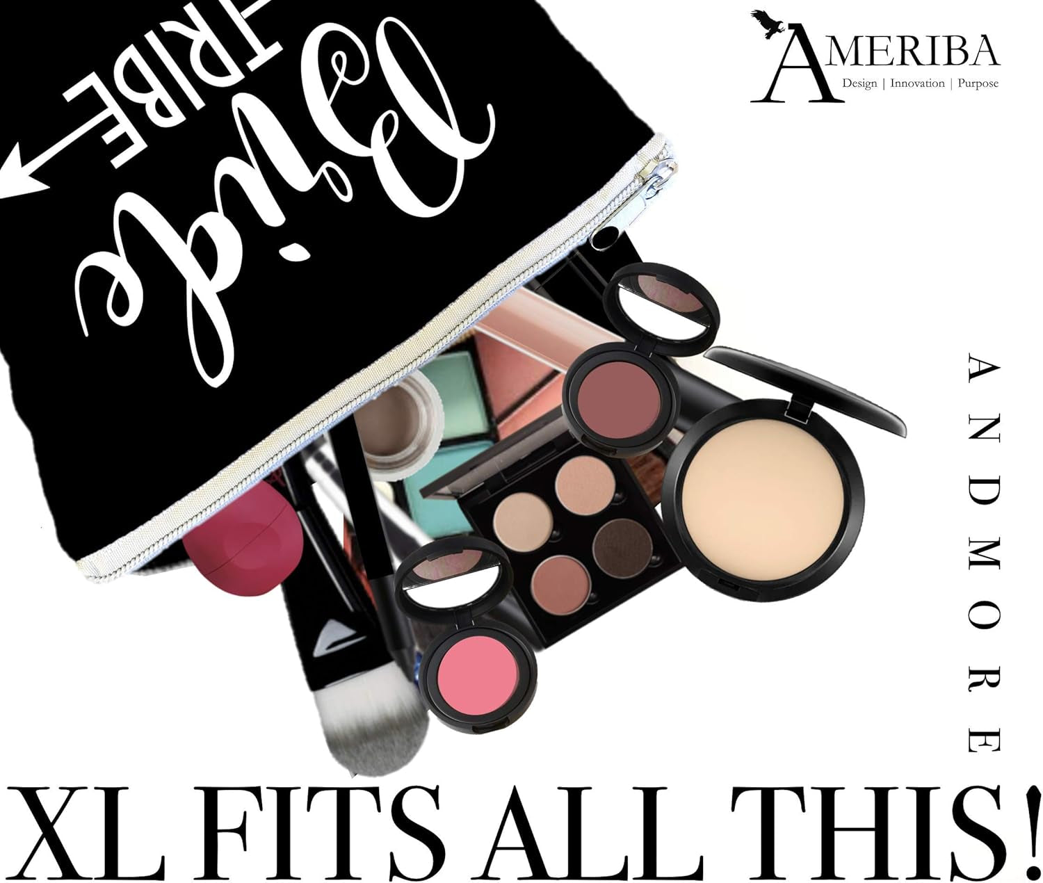 12 PACK SET + 1 BRIDE BAG Premium Natural Cotton Canvas Makeup Bag- Bridesmaids Gifts for the Bachelorette Party or Bridal Shower