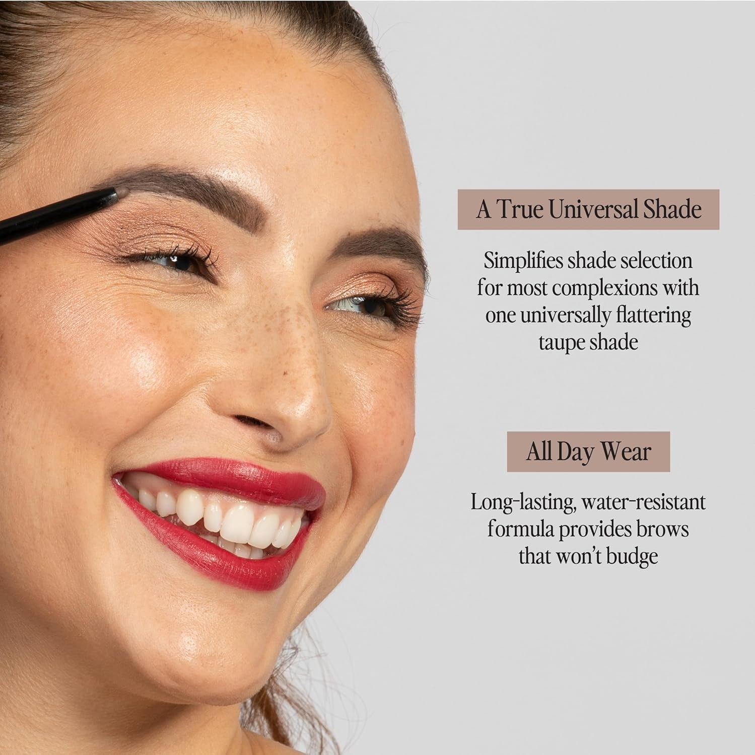 Universal Eyebrow Pencil – Dual-Ended Design with Precision Tip & Spoolie, Matte Finish, Waterproof, Easy to Use, Vegan & Cruelty-Free for Perfectly Defined Brows