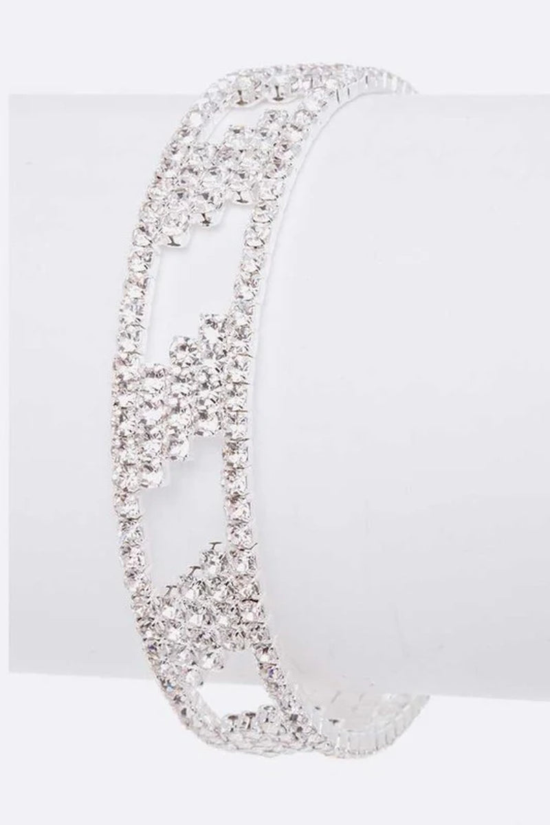 Rhinestone Bridal Open Cuff