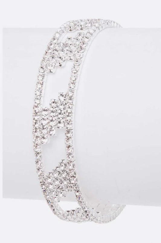 Rhinestone Bridal Open Cuff
