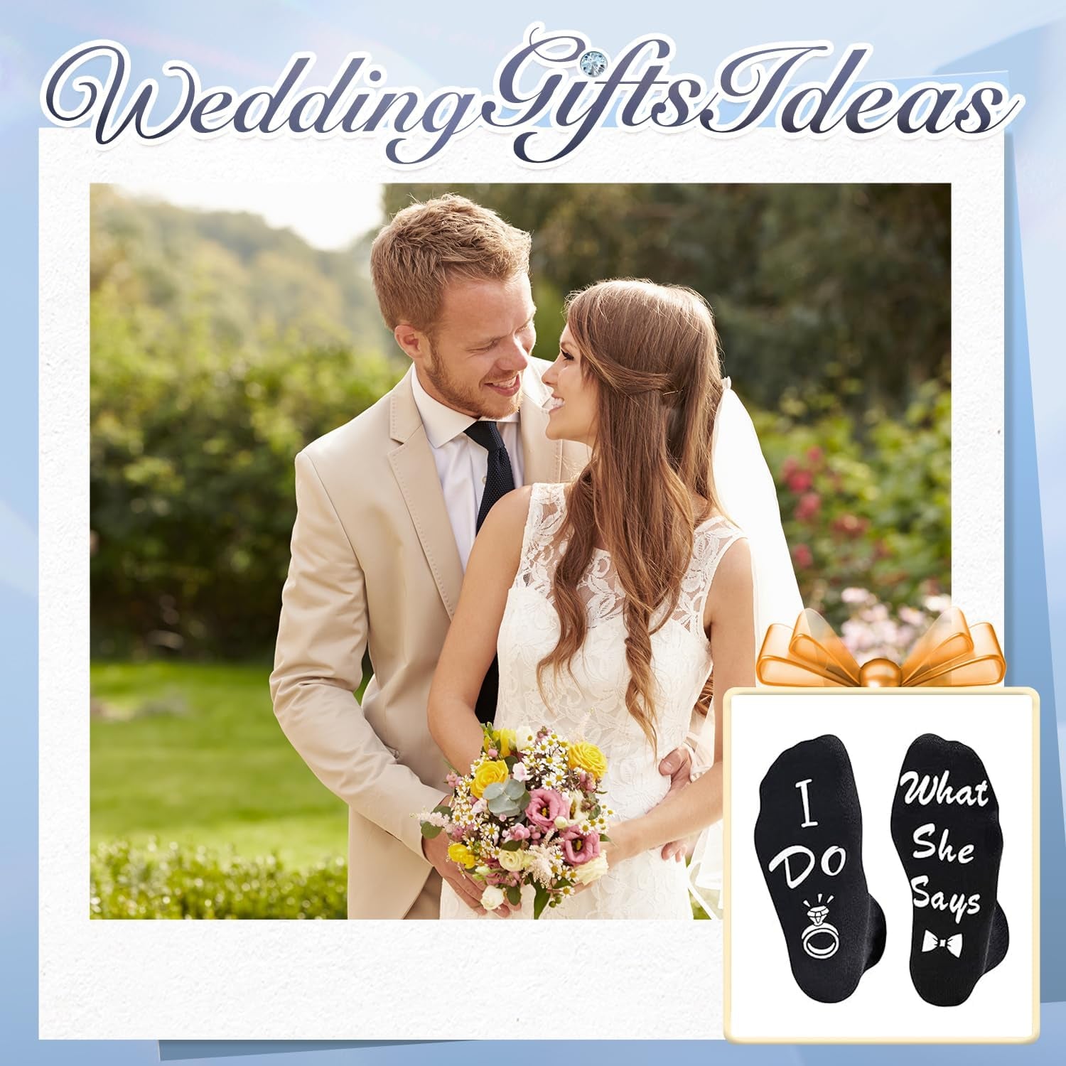 Wedding Gifts for Couples - Bride & Groom Gifts for Wedding Day, Engagement What She Said Socks