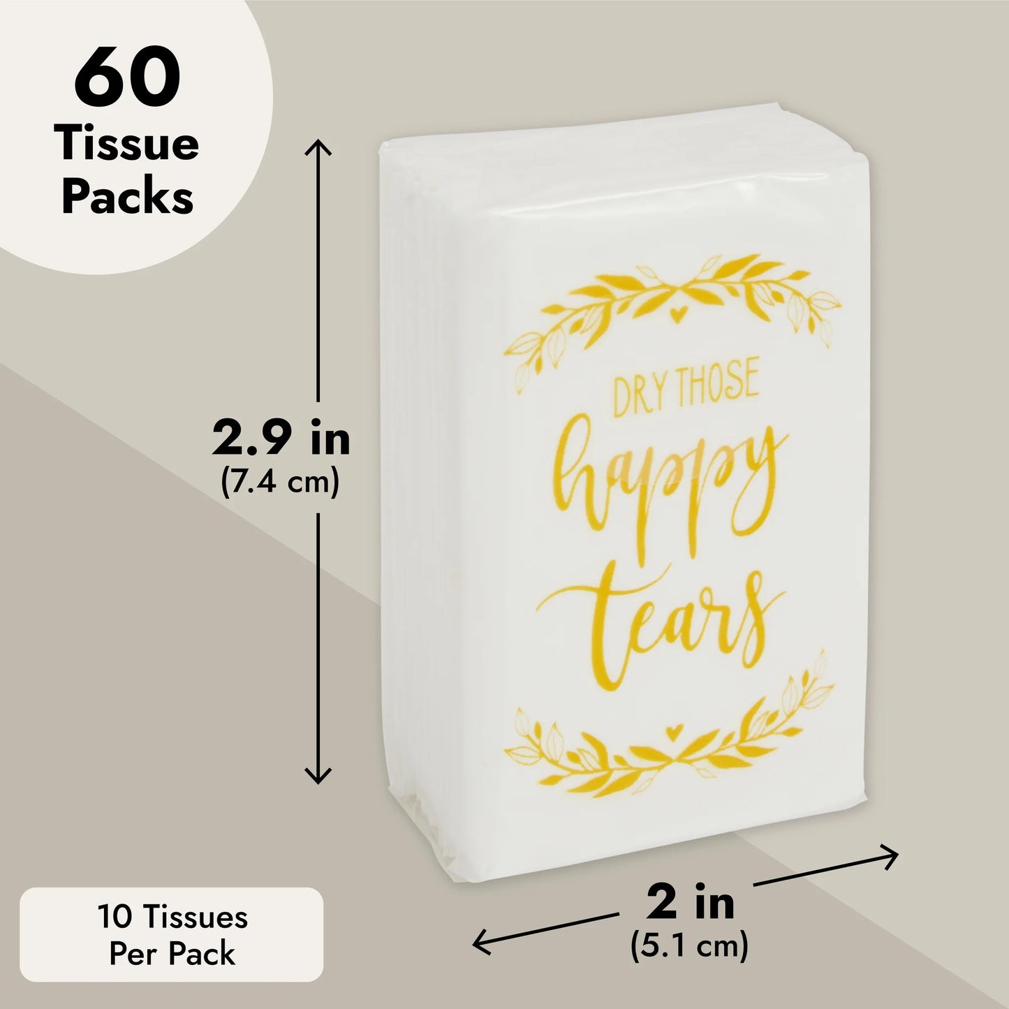 60-Pack Wedding Facial Tissue Souvenirs for Guests - Welcome Bag Party Favors and Bulk Pocket-Size Travel Packs
