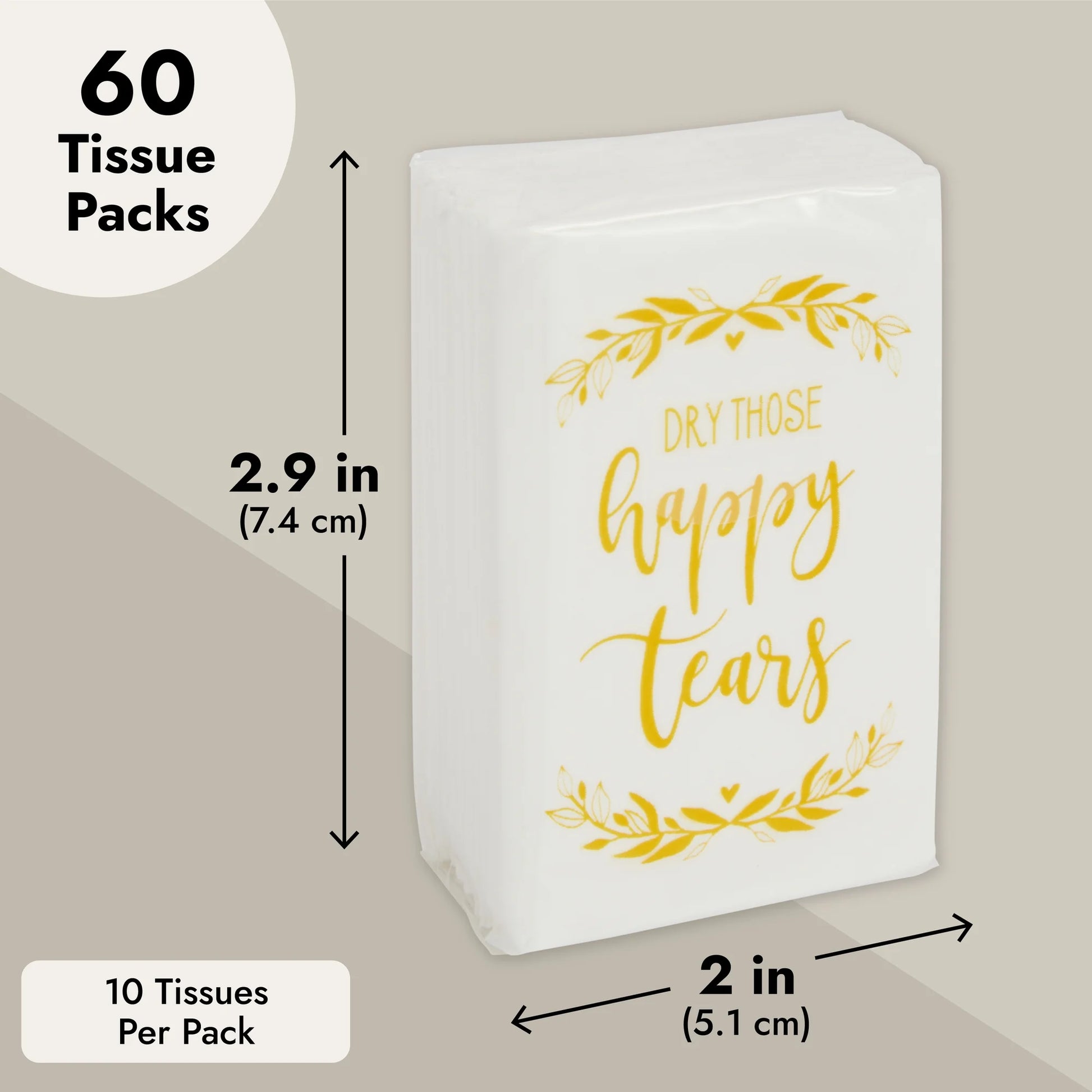 60-Pack Wedding Facial Tissue Souvenirs for Guests - Welcome Bag Party Favors and Bulk Pocket-Size Travel Packs