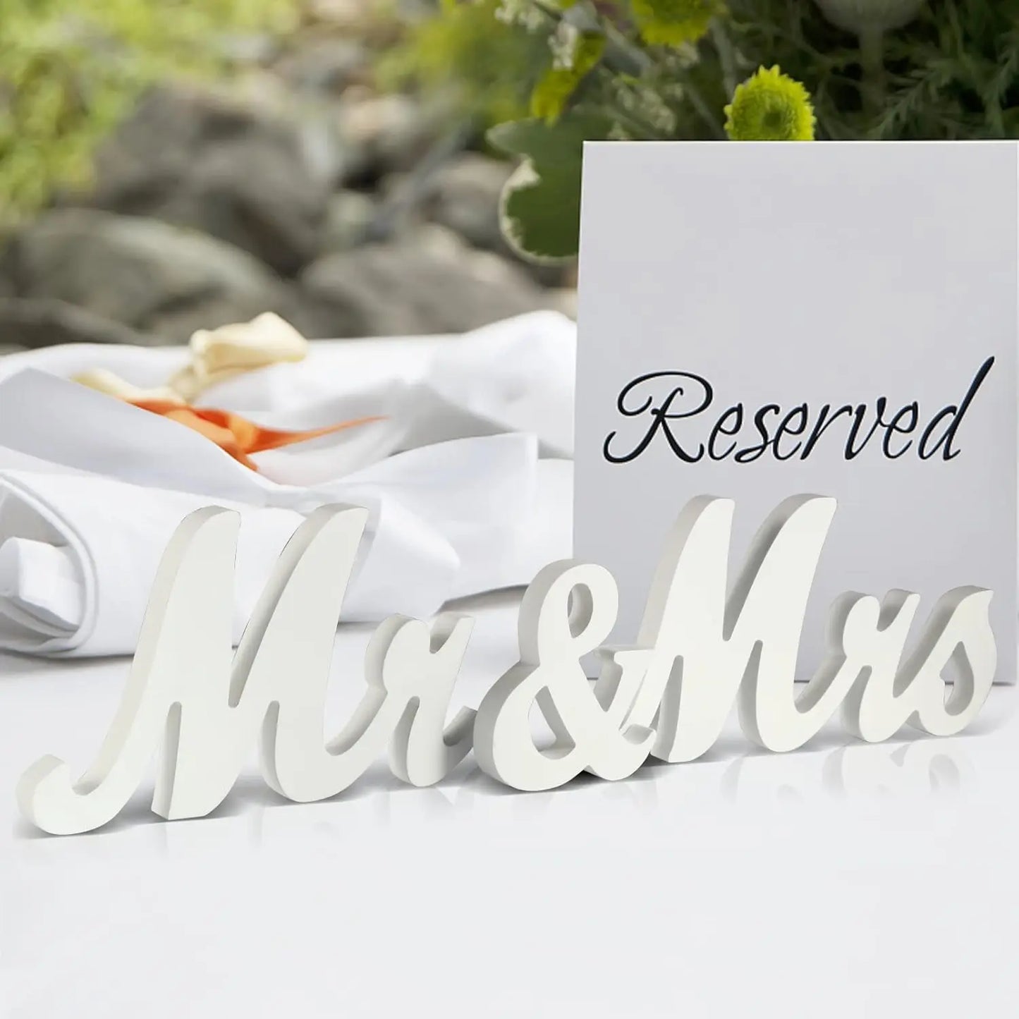 Wedding Decorations, Mr & Mrs Sign Wooden for Letters Wedding Table, Bride & Groom Married Couple Wedding Decorations