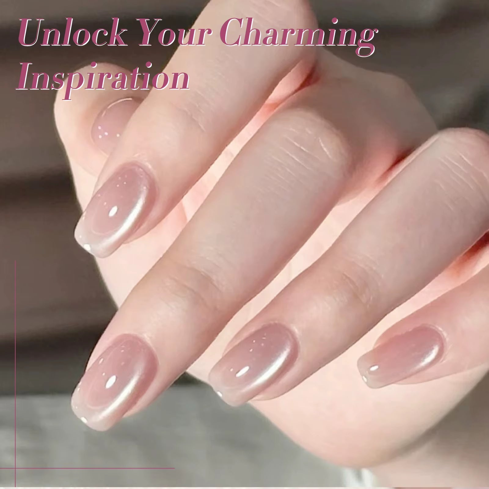 6PCS Pink Ocean Cat Magnetic Nail Gel Polish Set - Holographic Jelly Manicure Kit for Salon-Quality Art