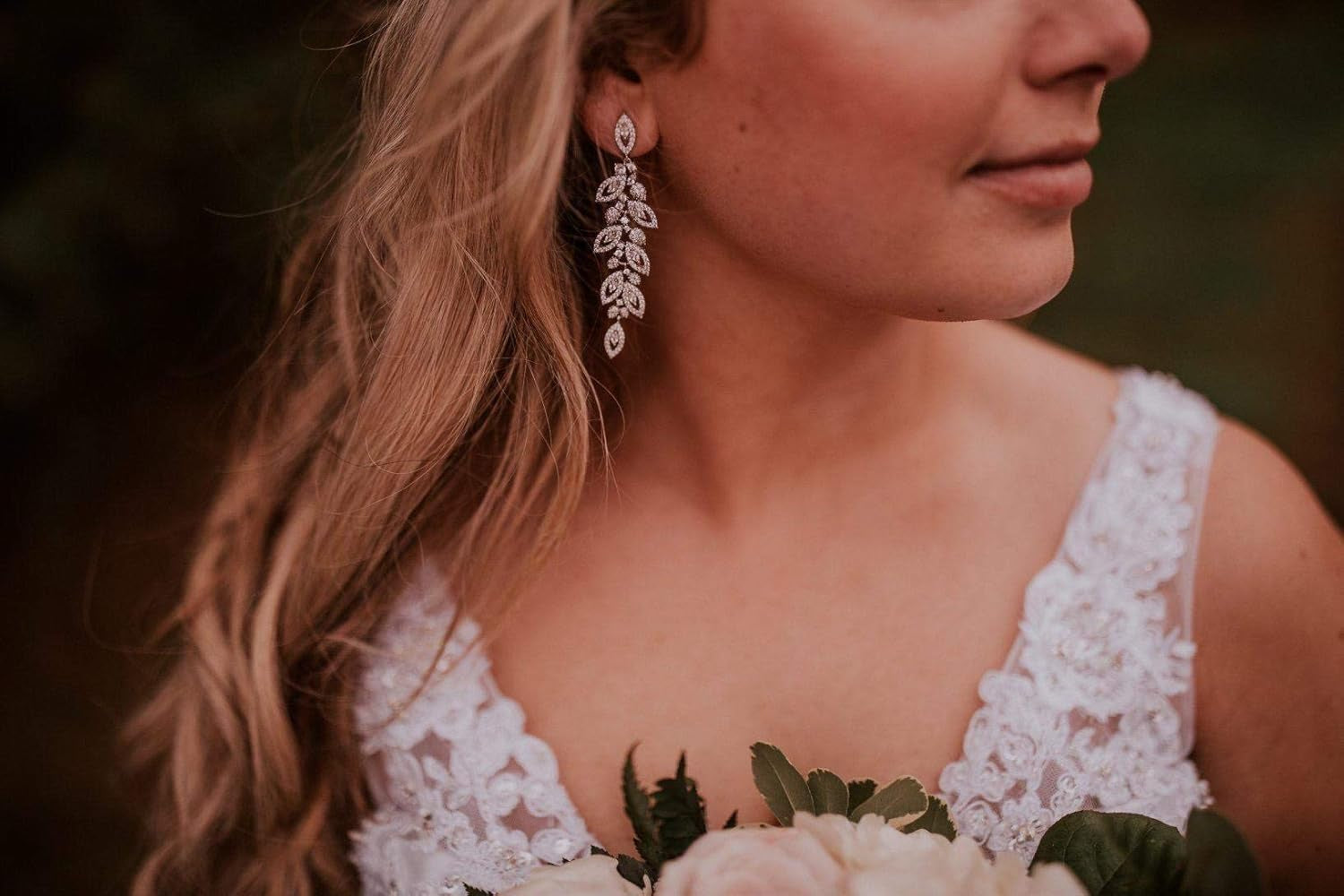 Wedding Bridal Chandelier Earrings, Crystal Rhinestone Drop Dangle Earrings for Women Brides