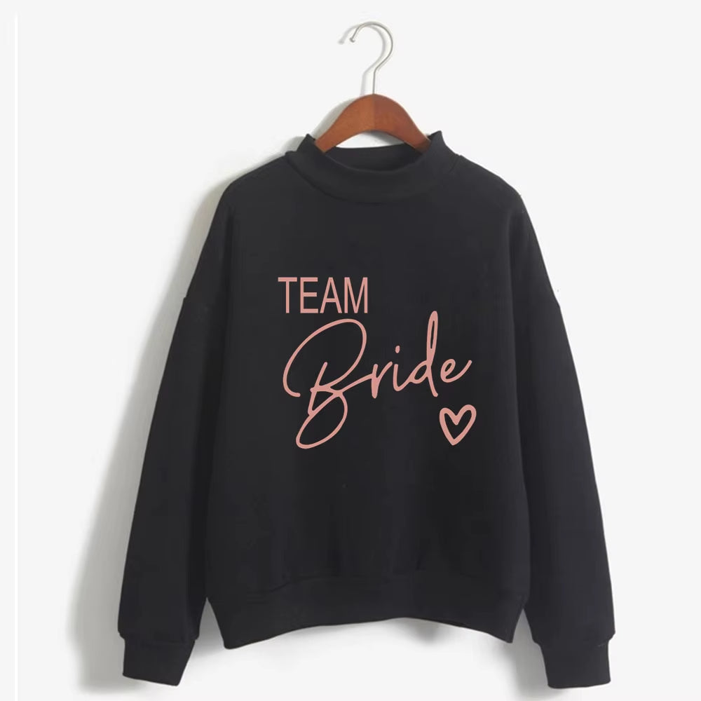 Women'S Bride Team BRIDE Printed Sweatshirt Sweet round Neck Pullover Thick Autumn