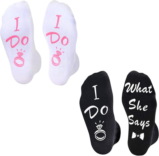 Wedding Gifts for Couples - Bride & Groom Gifts for Wedding Day, Engagement What She Said Socks
