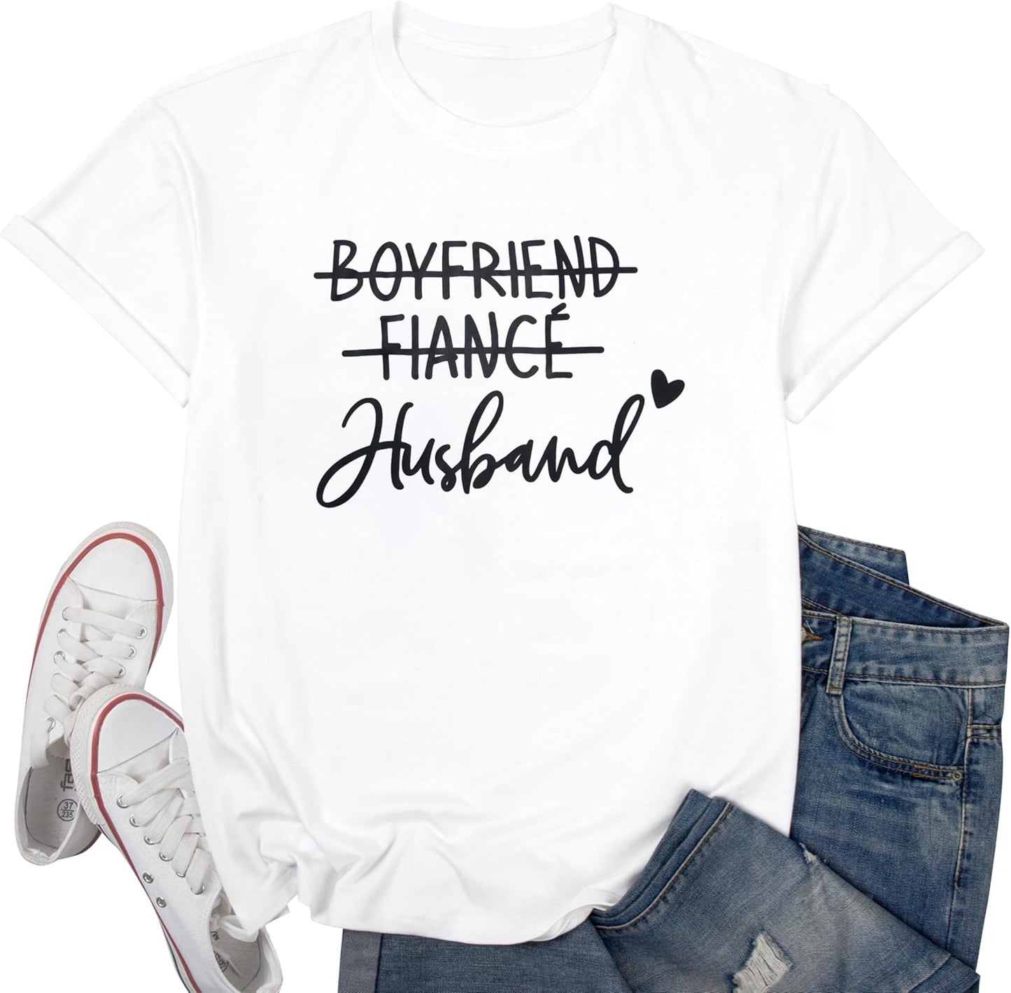 Girlfriend Fiancee Wife Shirt Women Bride Honeymoon Vacation Tees Valentine Gift