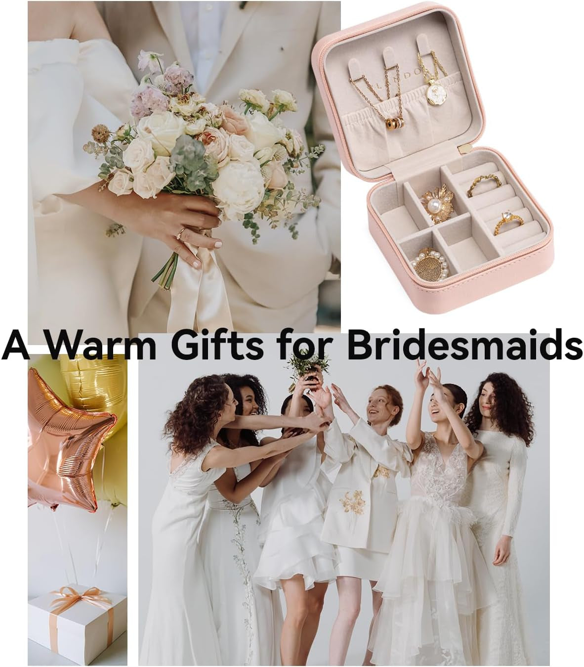 Travel Jewelry Case - Teacher Appreciation Gifts - Small Jewelry Travel Organizer Box Travel Essentials Christmas Gift for Women Girl - Pink