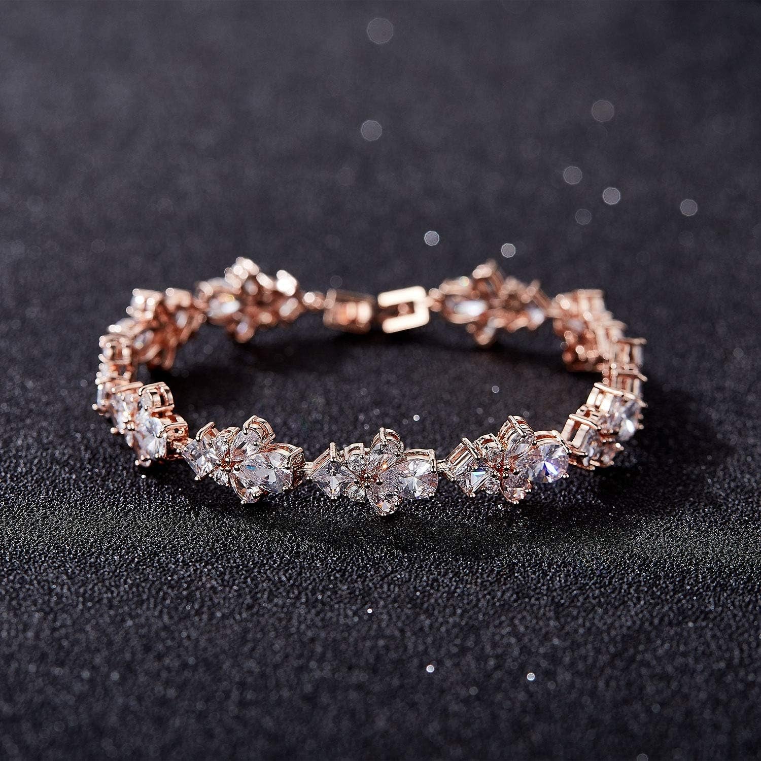 Teardrop Cubic Zirconia Wedding Tennis Bracelets for Women, Crystal Rhinestone Bridal Bracelets for Brides, Bridesmaid