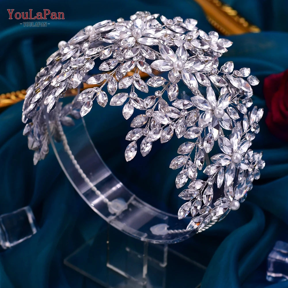 Wedding Tiara Rhinestone Headband Bridal Crown Woman Hair Ornaments Wedding Hair Accessories Brides Headdress HP374