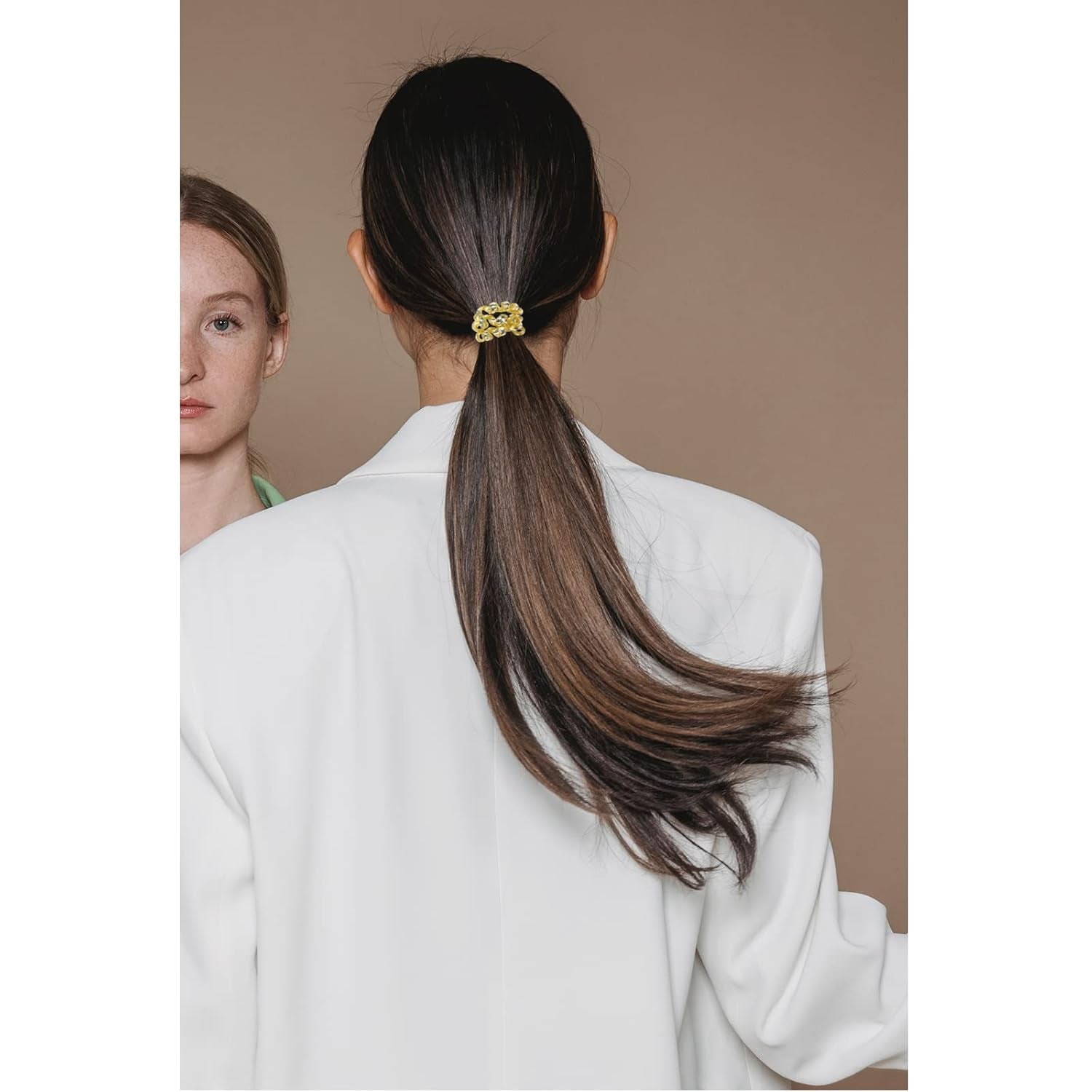 8Pcs Spiral Hair Ties, Bridesmaid Hair Ties, Bachelorette Party Favors, Bridesmaid Proposal Gifts for Wedding/Bridal Party (Champagne & White)