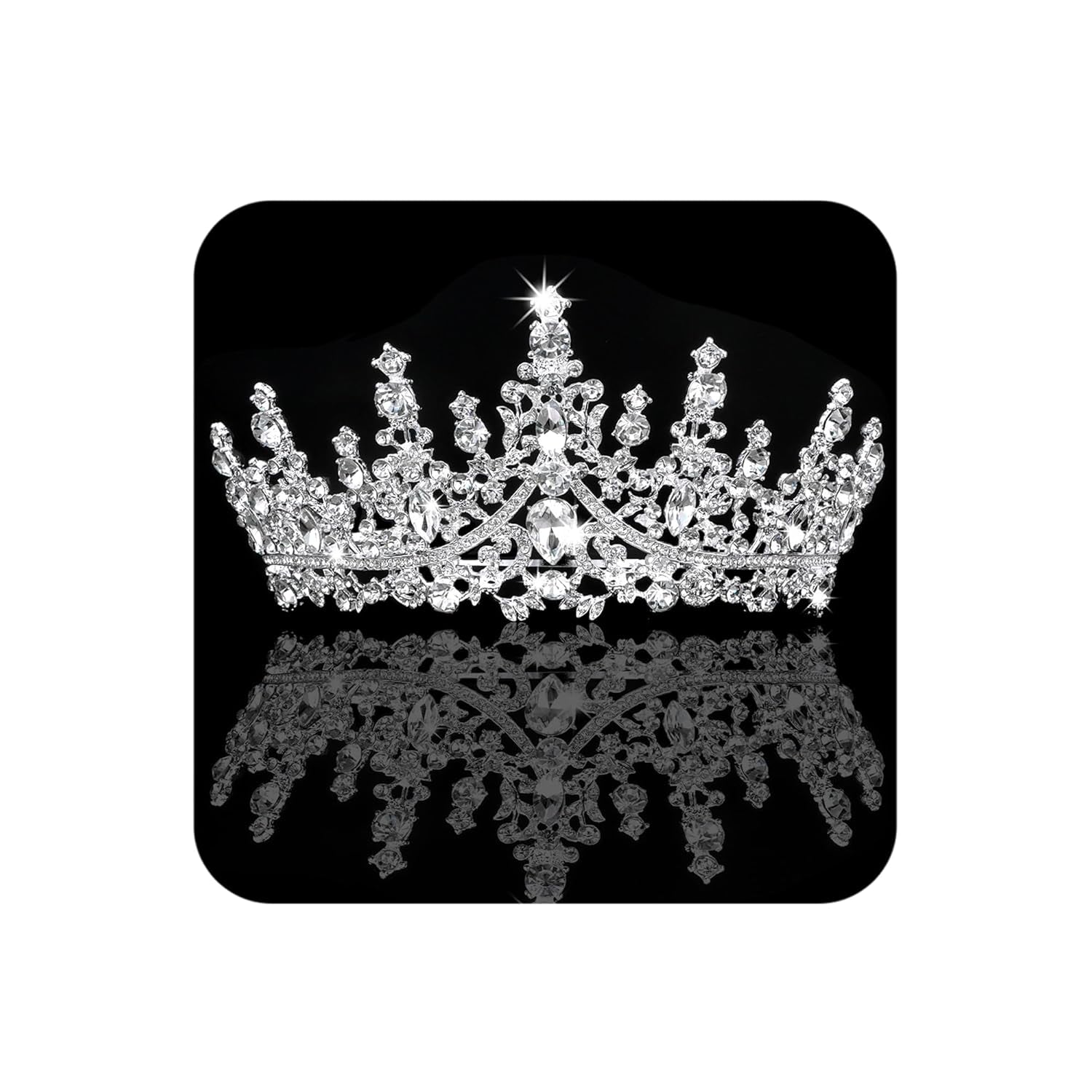 Elegant Silver Tiara & Crown for Women - Sparkling Crystal Rhinestone Hair Accessories for Brides, Parties, and Cosplay - Perfect for Weddings, Birthdays, and Halloween!