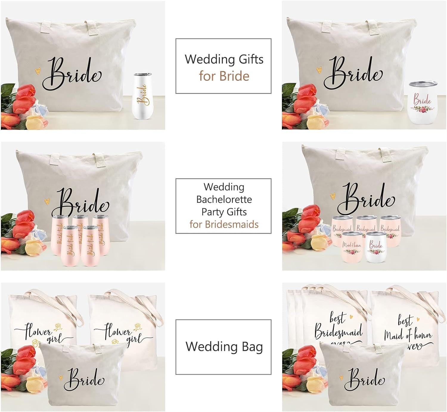 Bride Gifts Bride Bag for Wedding Bachelorette Engagement Party Accessories Bridal Shower Gifts Cotton Beach Canvas Tote Shoulder Bag with Zipper and Pocket