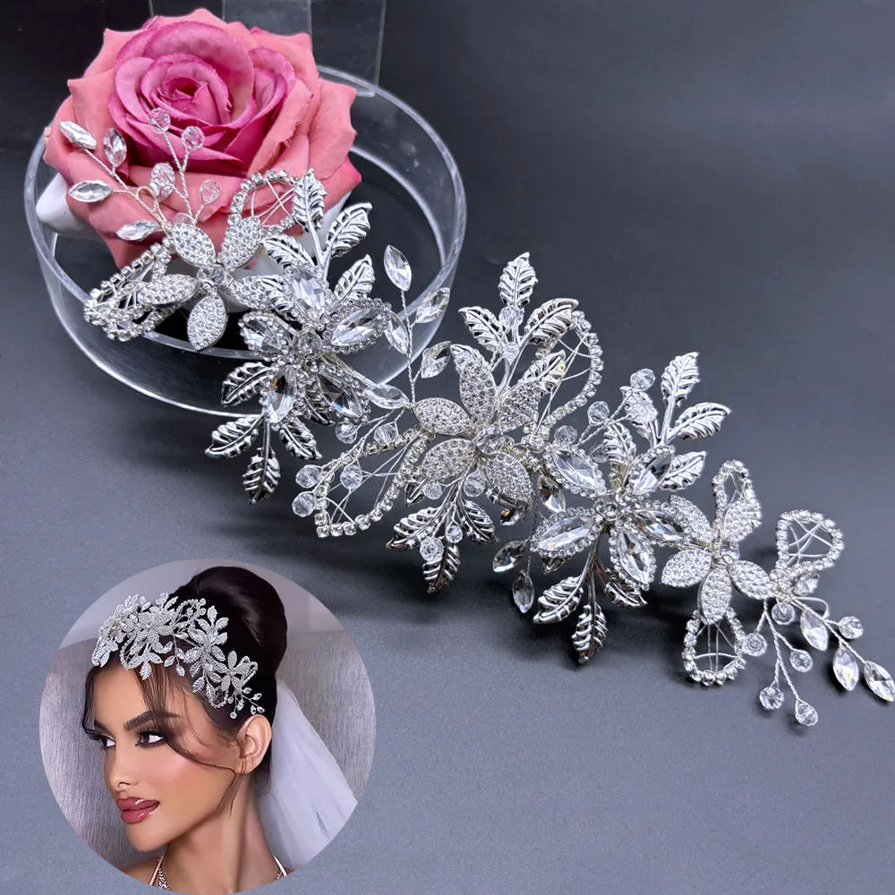 A315 Crystal Bridal Headdress Design Headpiece for Women Tiaras Wedding Headbands Pageant Prom Wedding Hair Jewelry Queen Crown