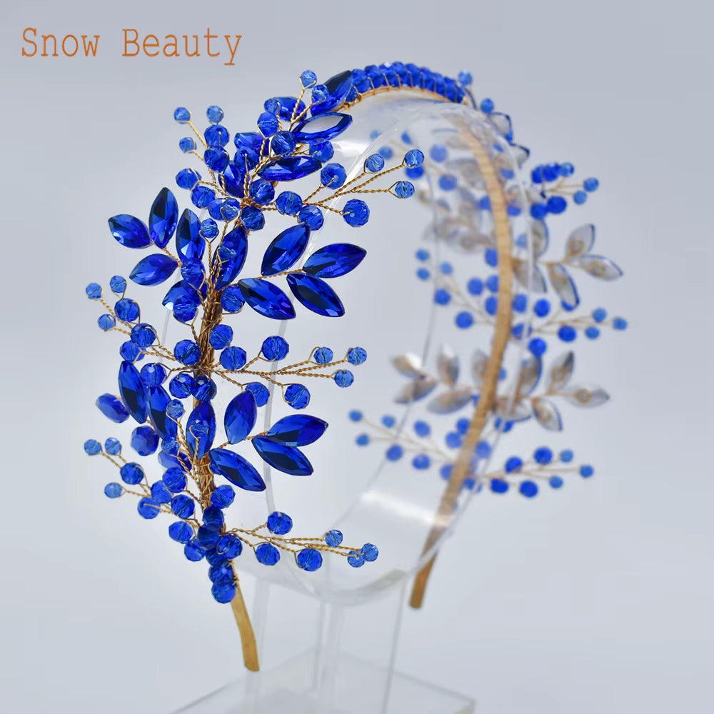 A315 Crystal Bridal Headdress Design Headpiece for Women Tiaras Wedding Headbands Pageant Prom Wedding Hair Jewelry Queen Crown