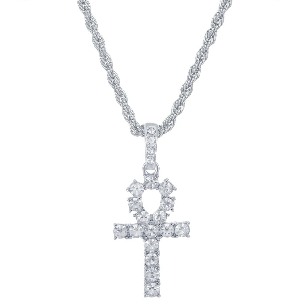 Stylish Hip Hop Cross Pendant Necklace with Zircon Tennis Chain - Iced Out Bling Jewelry for Men and Women - Perfect Fashion Gift!