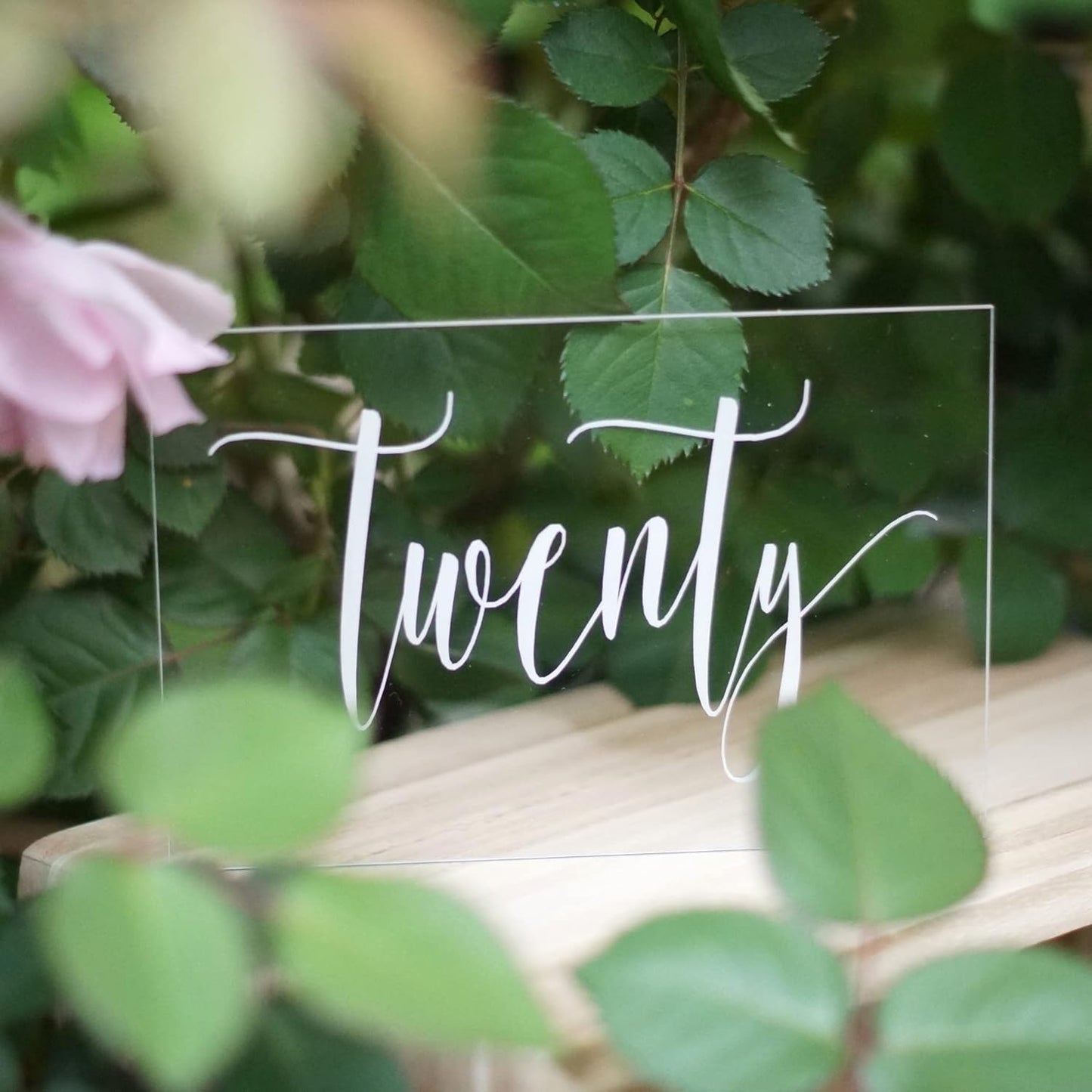 Acrylic Wedding Table Numbers 1-20, Acrylic Wedding Signs with Calligraphy Lettering, Glass like Rustic Reception Event, Frames or Stands Not Included (1-20)