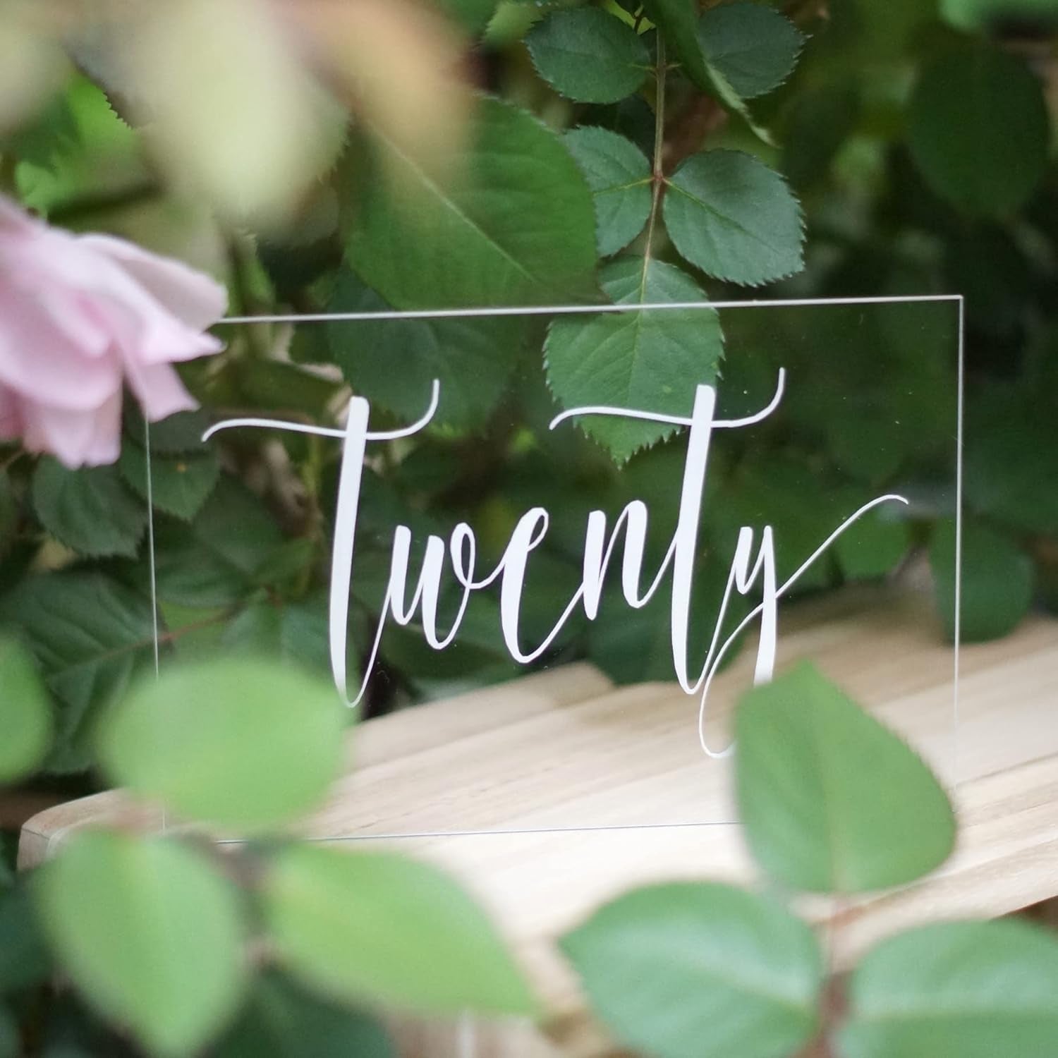 Acrylic Wedding Table Numbers 1-20, Acrylic Wedding Signs with Calligraphy Lettering, Glass like Rustic Reception Event, Frames or Stands Not Included (1-20)
