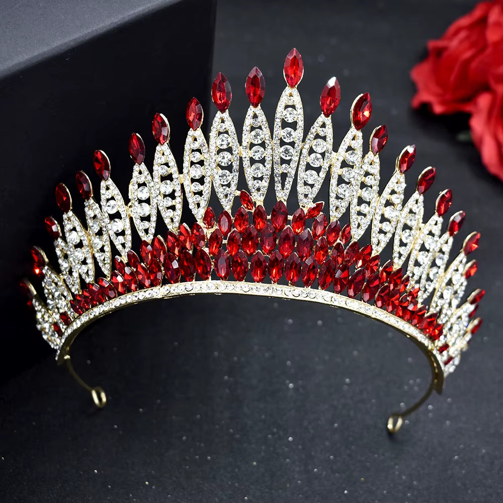 A213 Zircon Wedding round Crown Luxury Diadem Headband Rhinestone Headpiece Bridal Headwear King Tiaras Princess Hair Jewerly