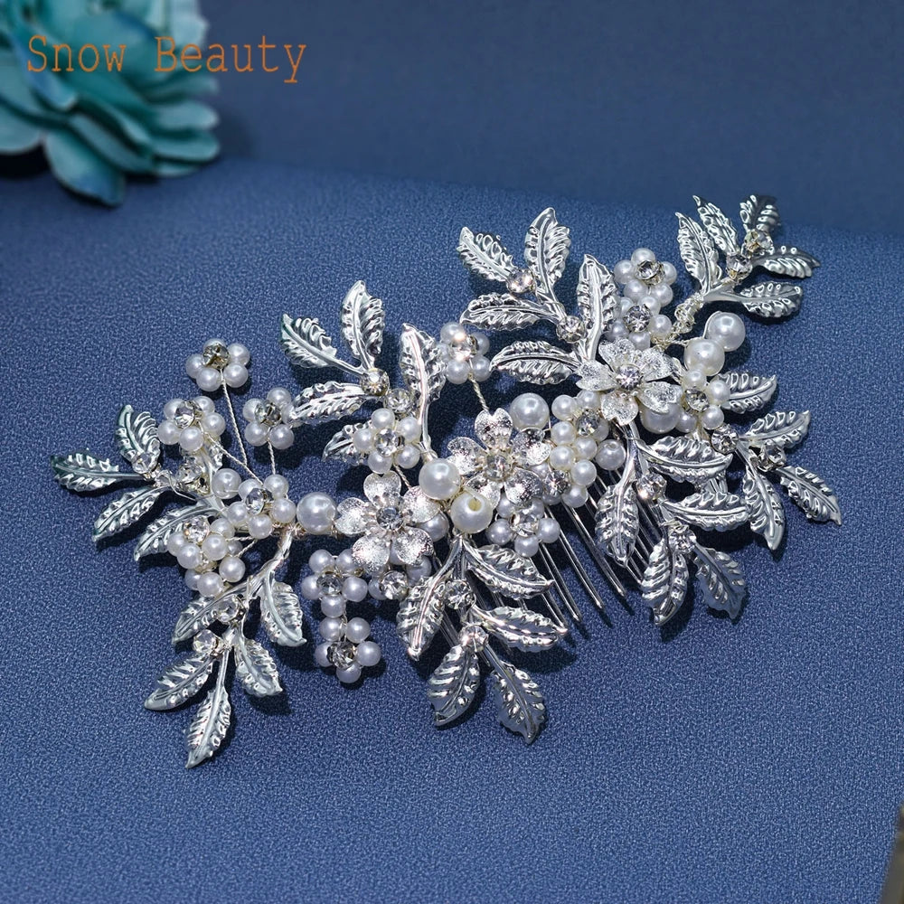 DZ061 Fashion Bride Headpiece Zircon Wedding Comb with Cubic Luxury Barrettes Hairband Wedding Hair Accessories Bridal Crowns