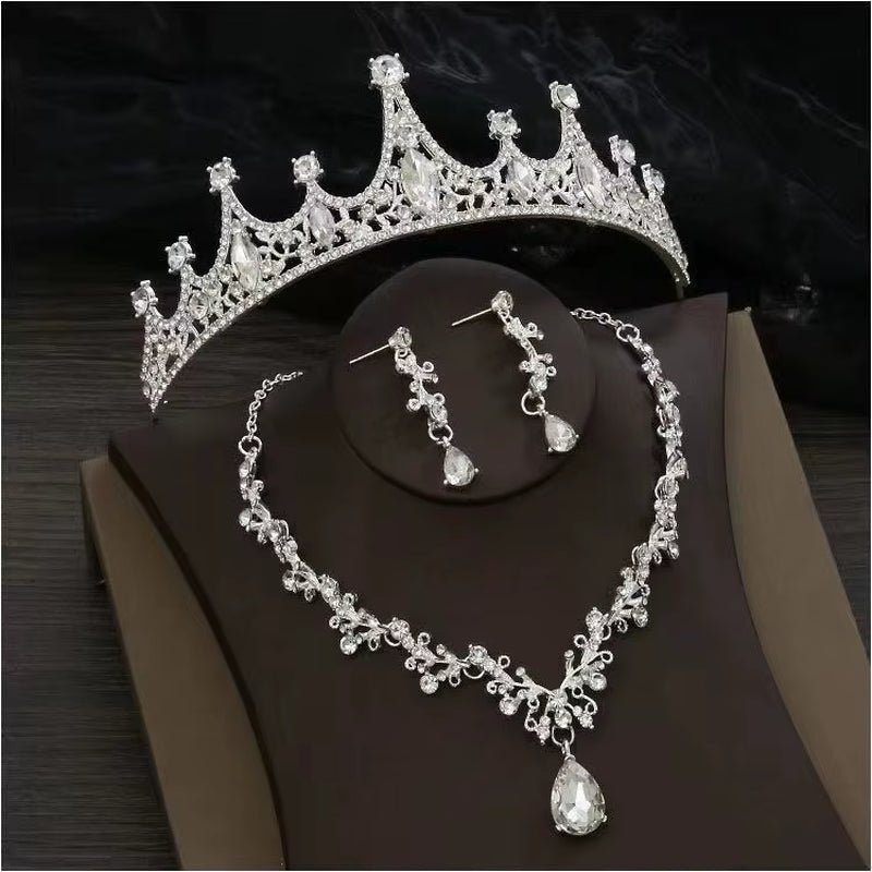 Elegant, High-End and Atmospheric Bridal Set, Headwear, Wedding Accessories, Birthday Crown and Women'S Hair Accessories