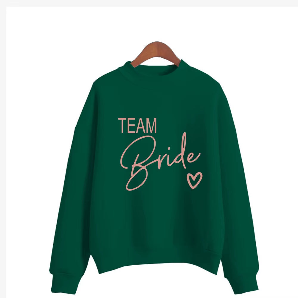 Women'S Bride Team BRIDE Printed Sweatshirt Sweet round Neck Pullover Thick Autumn