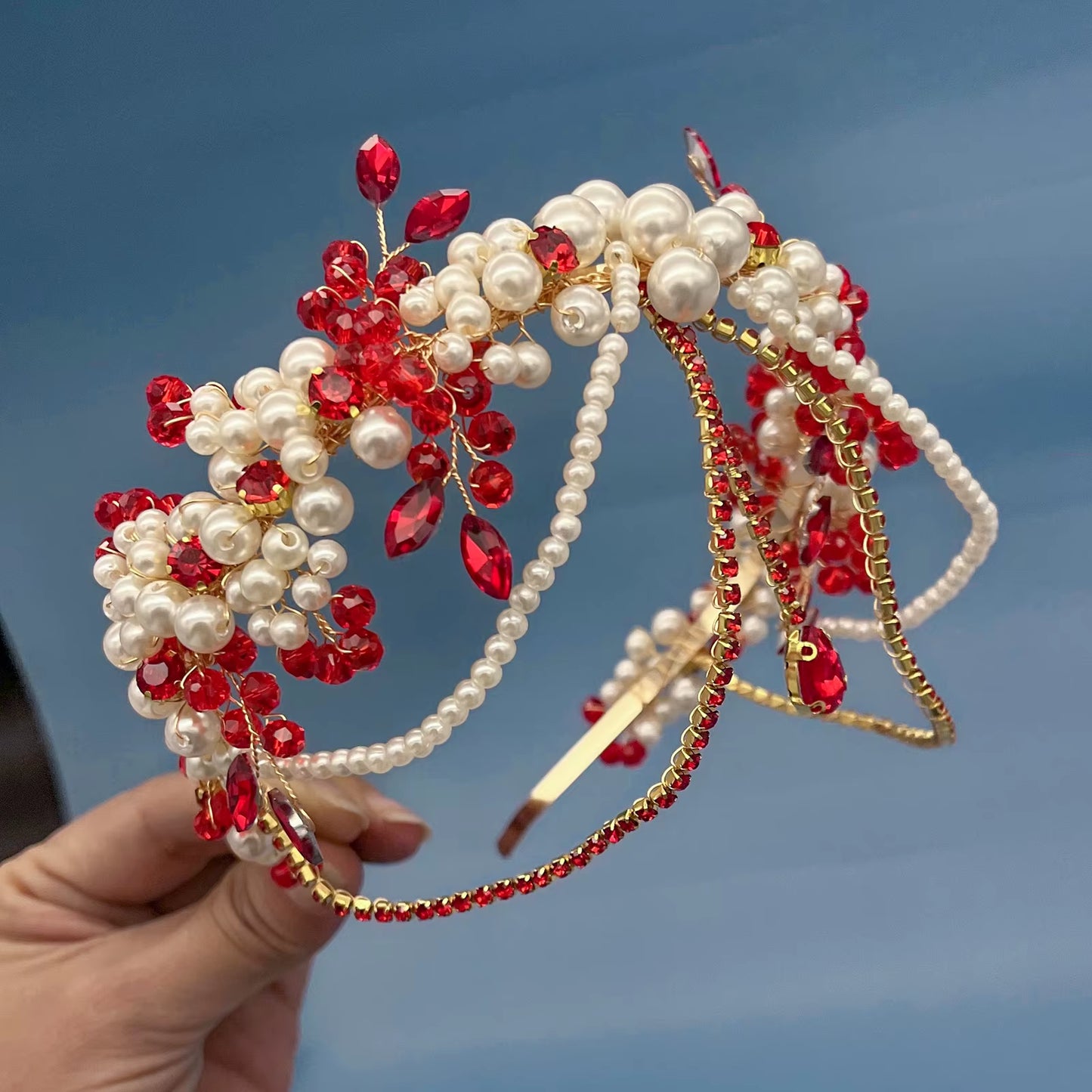 A315 Crystal Bridal Headdress Design Headpiece for Women Tiaras Wedding Headbands Pageant Prom Wedding Hair Jewelry Queen Crown