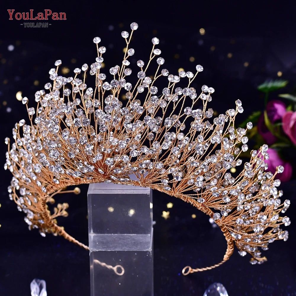 Wedding Tiara Rhinestone Headband Bridal Crown Woman Hair Ornaments Wedding Hair Accessories Brides Headdress HP374