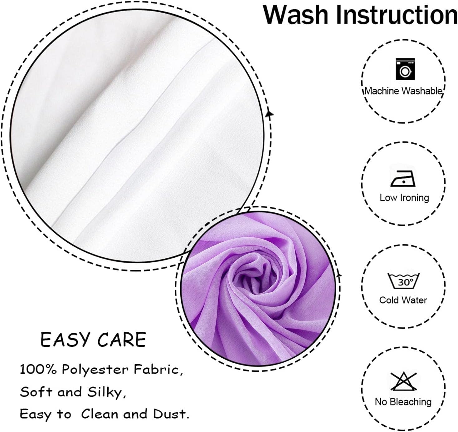 White Chiffon Wedding Arch Drapes - 2 Panels 18FT Voile, 6 Yards, Perfect for Ceremonies, Receptions, and Photo Backdrops | Elegant Sheer Fabric