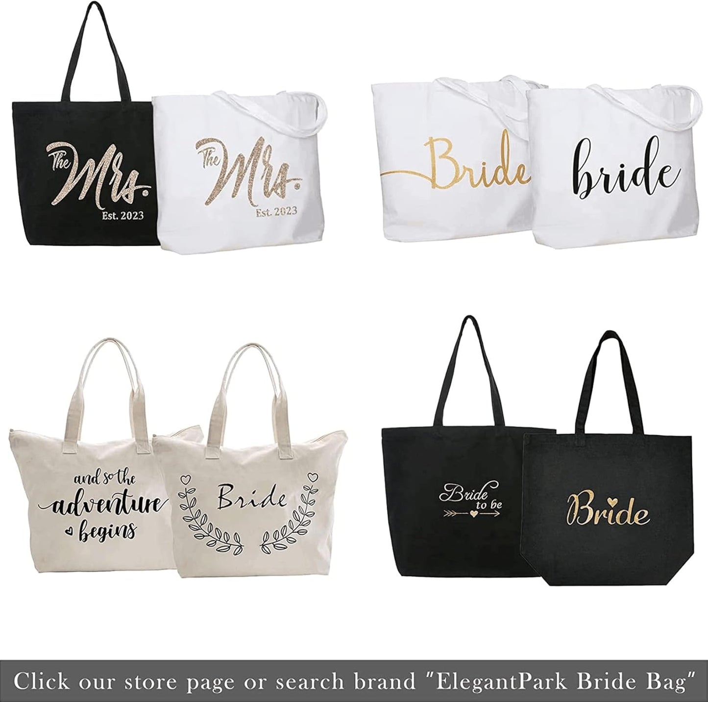 Bridal Shower Gifts for Bride Bag Bride to Be Gifts Honeymoon Wedding Engagement Graduation Present and so the Adventure Begins Tote with Zipper and Pocket Canvas