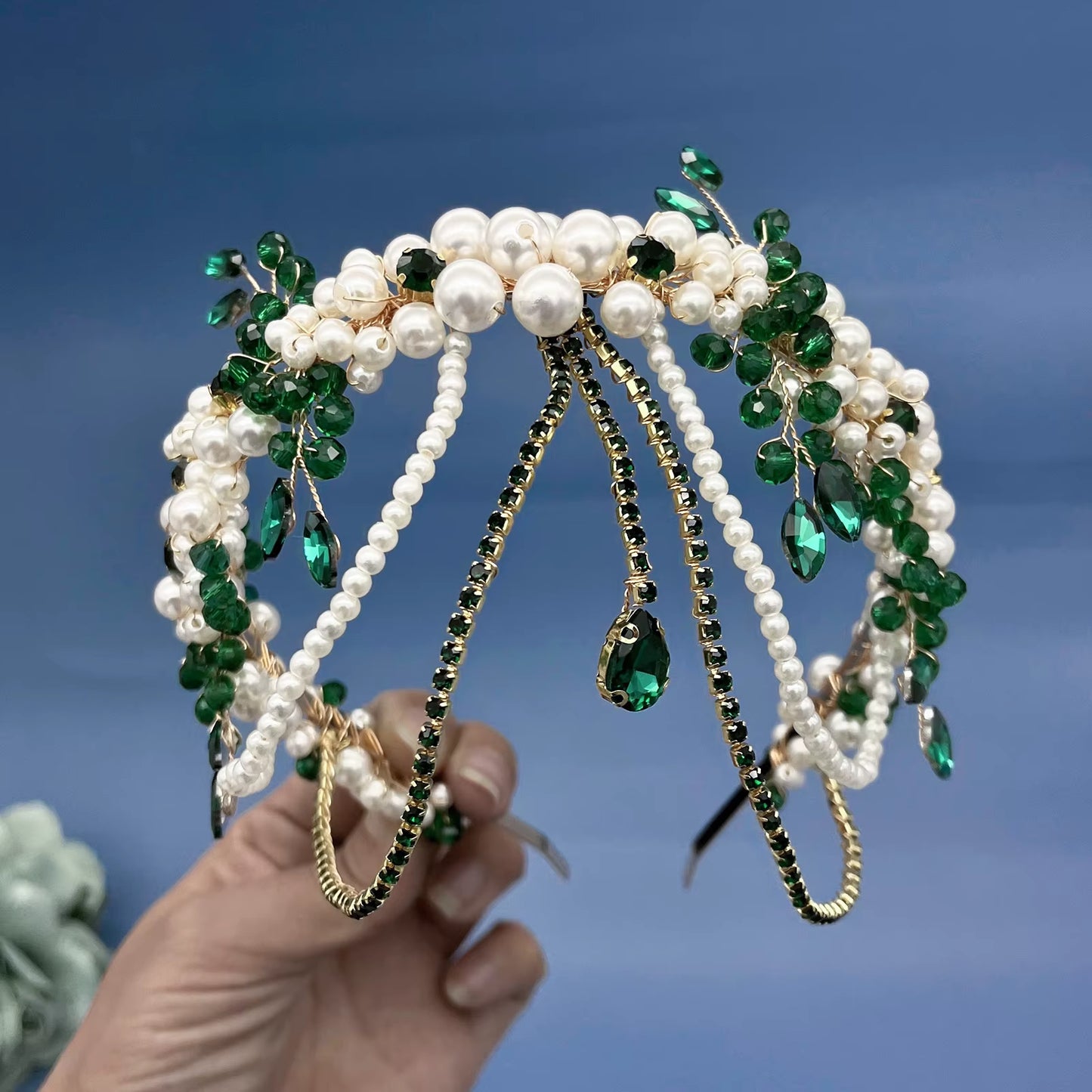 A315 Crystal Bridal Headdress Design Headpiece for Women Tiaras Wedding Headbands Pageant Prom Wedding Hair Jewelry Queen Crown