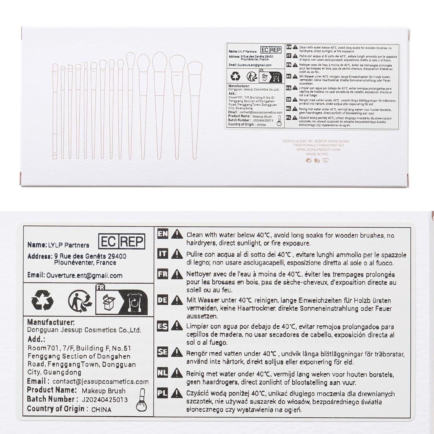 Makeup Brushes 14Pcs Makeup Brush Set Premium Synthetic Powder Foundation Contour Blush Concealer Eye Shadow Blending Liner Make up Brush Kit Light Grey T329