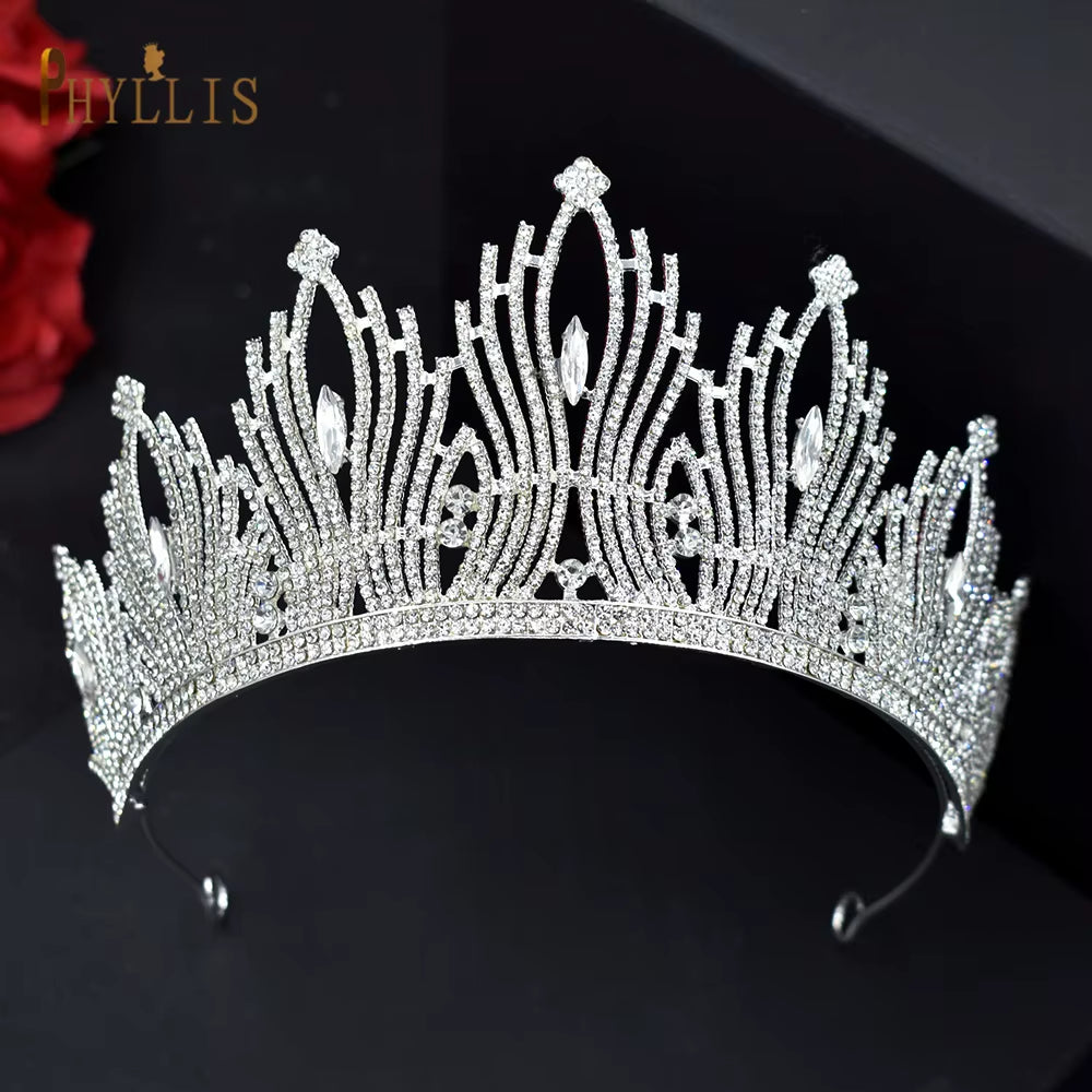 A195 Luxury Wedding Crown for Bride Tiaras Rhinestone Hair Jewelry Gifts Crystal Hair Accessories Women Headband Bridal Headwear
