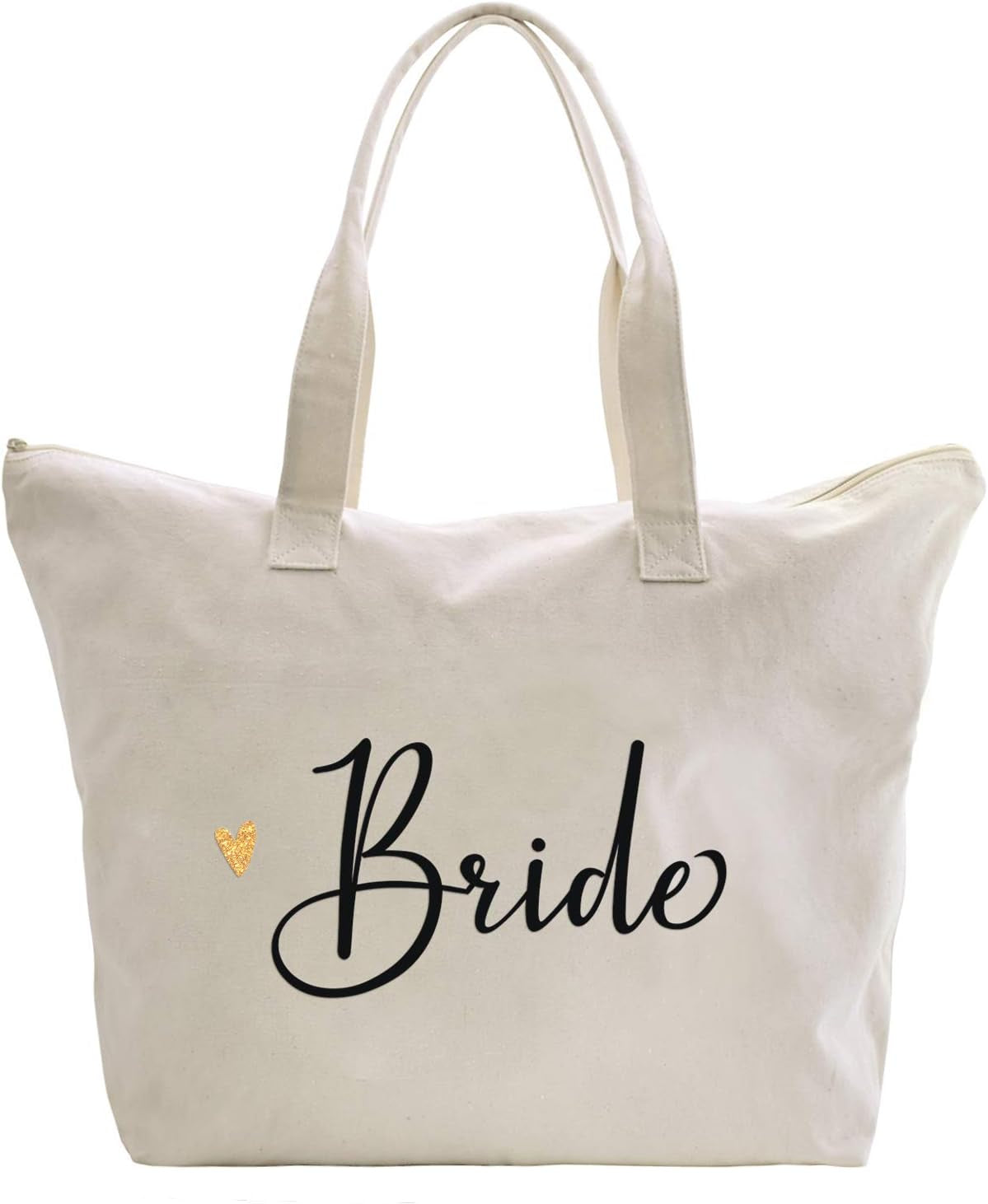 Bride Gifts Bride Bag for Wedding Bachelorette Engagement Party Accessories Bridal Shower Gifts Cotton Beach Canvas Tote Shoulder Bag with Zipper and Pocket