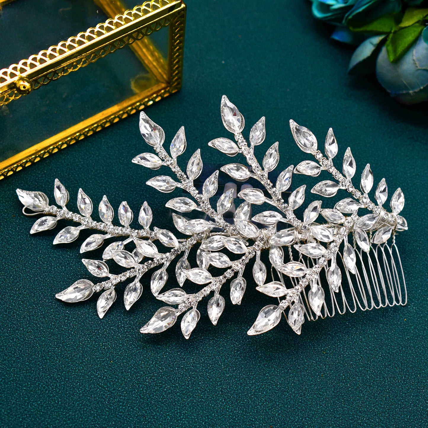 DZ061 Fashion Bride Headpiece Zircon Wedding Comb with Cubic Luxury Barrettes Hairband Wedding Hair Accessories Bridal Crowns