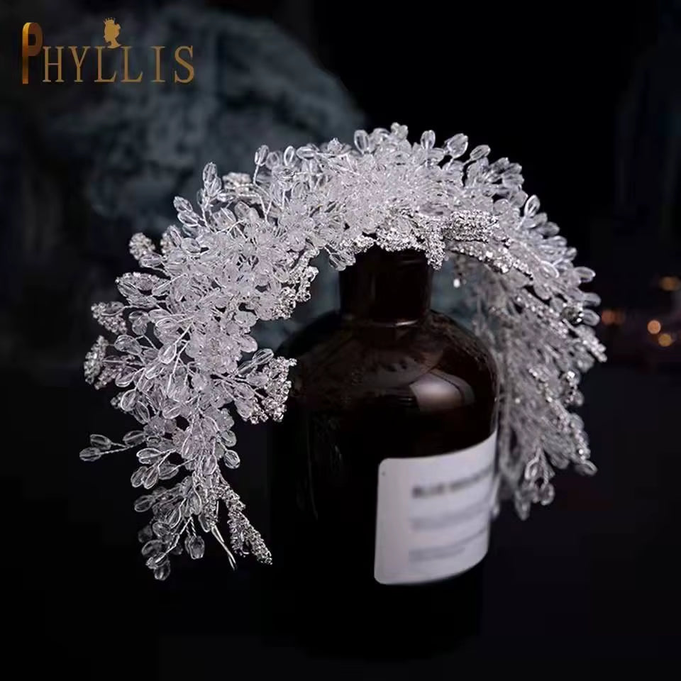 A315 Crystal Bridal Headdress Design Headpiece for Women Tiaras Wedding Headbands Pageant Prom Wedding Hair Jewelry Queen Crown