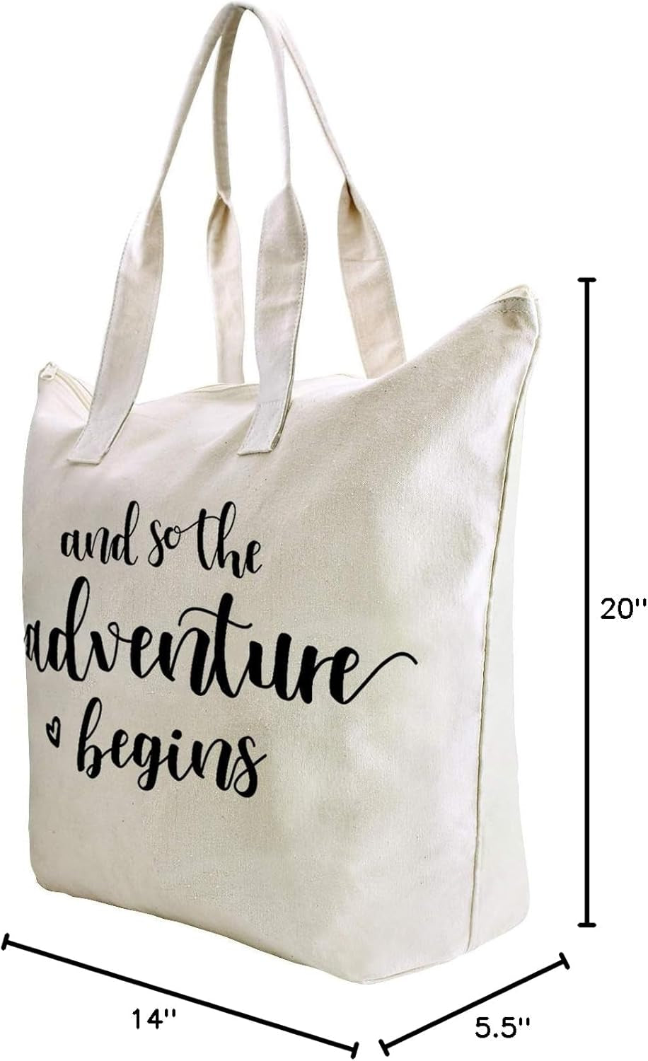 Bridal Shower Gifts for Bride Bag Bride to Be Gifts Honeymoon Wedding Engagement Graduation Present and so the Adventure Begins Tote with Zipper and Pocket Canvas