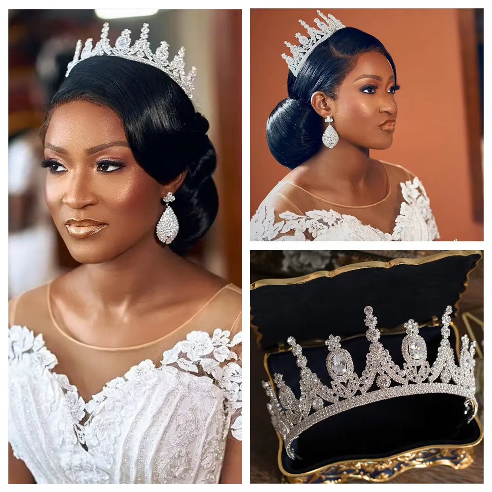 A195 Luxury Wedding Crown for Bride Tiaras Rhinestone Hair Jewelry Gifts Crystal Hair Accessories Women Headband Bridal Headwear