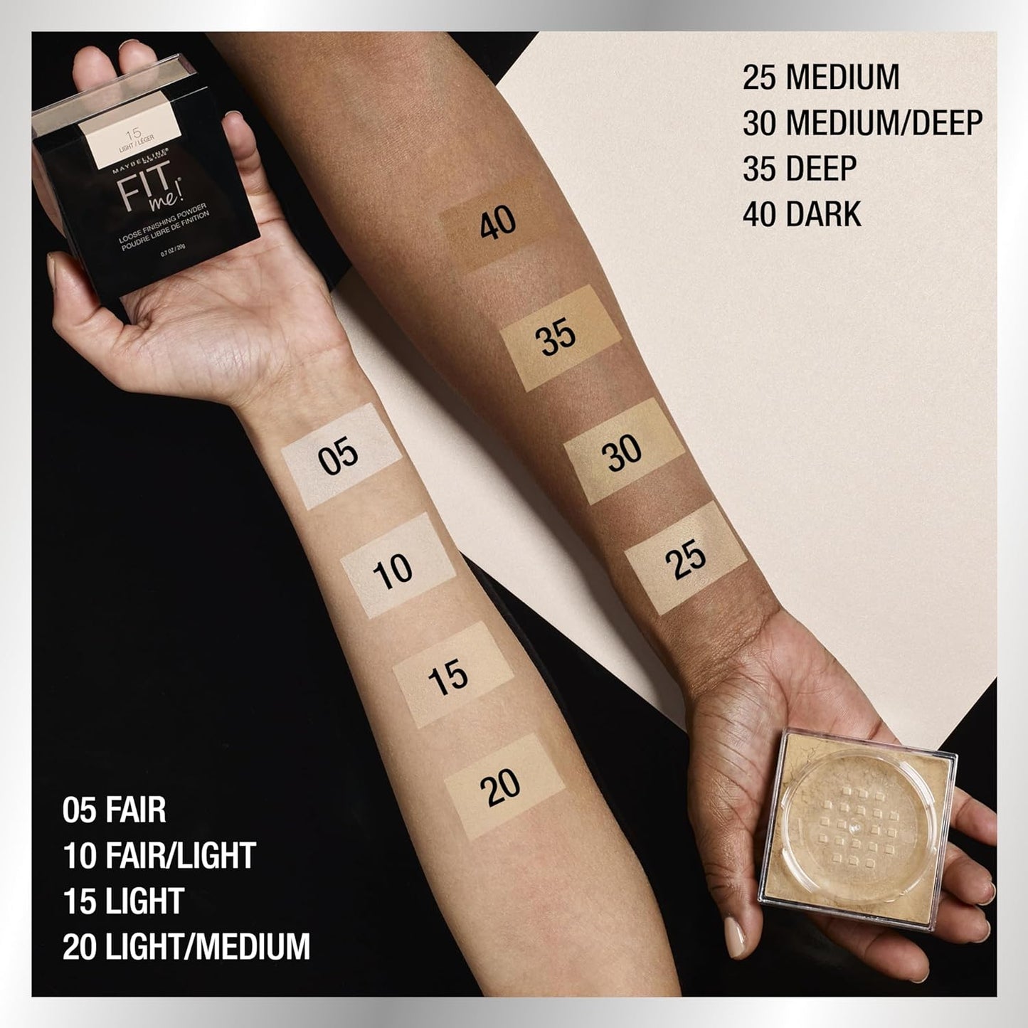 Fit Me Loose Setting Powder, Face Powder Makeup & Finishing Powder, Light Medium, 1 Count