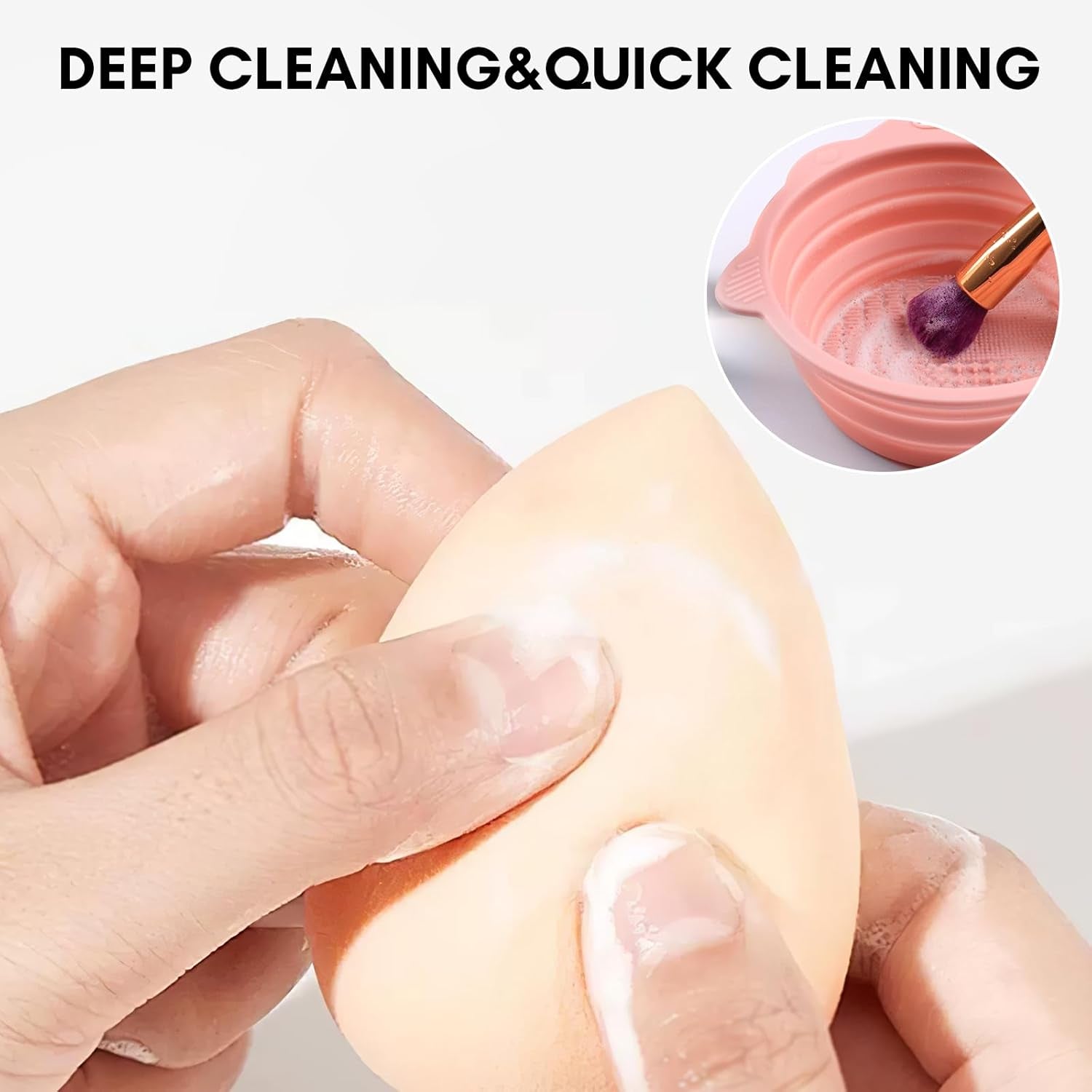 Brush Cleaner Solution: Deep Cleaning for Makeup and Nail Brushes, Sponges, and Powder Puffs, Hypoallergenic Formula, Removes Residue from Cosmetic Tools Cruelty-Free(2.02 Fl Oz)
