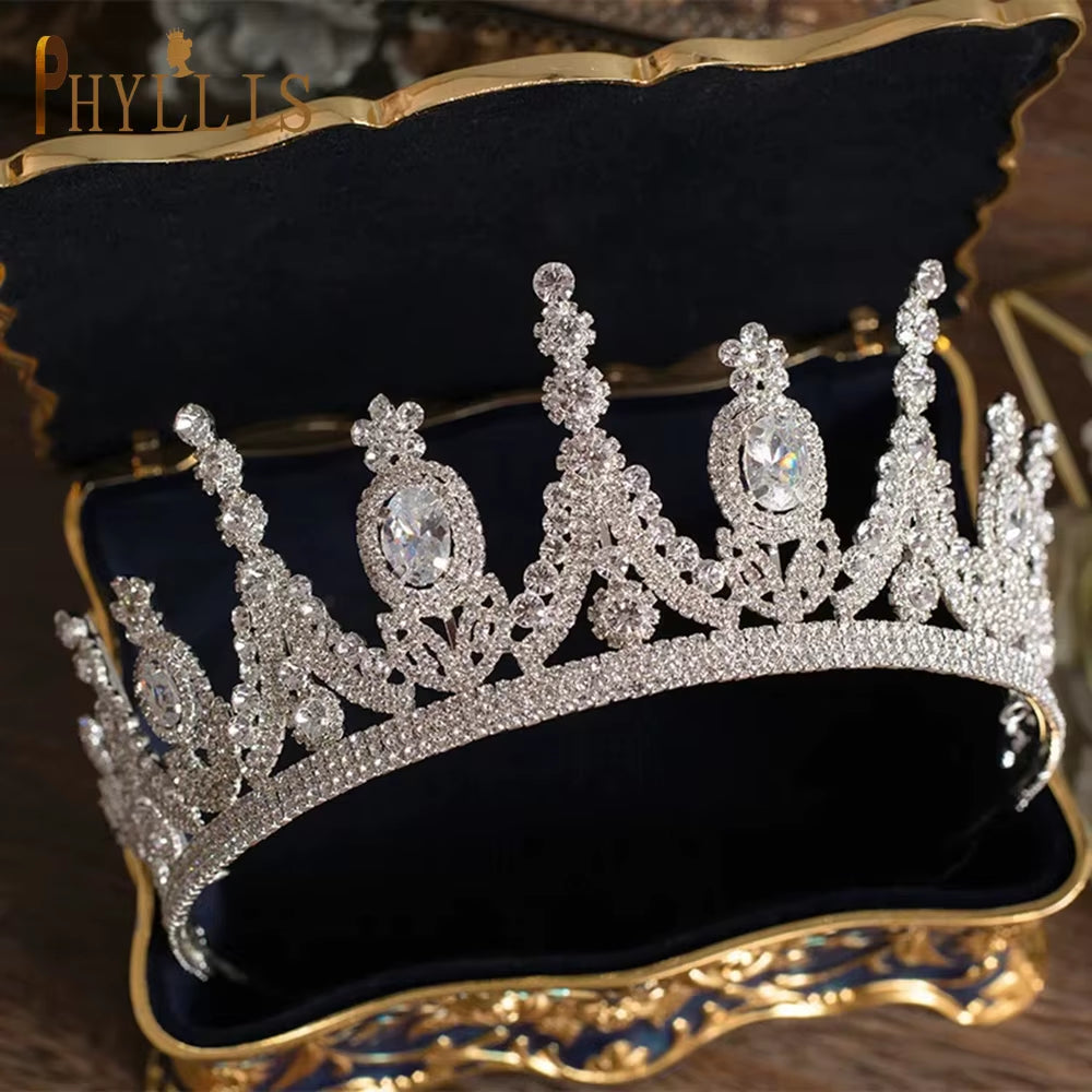 A67 Luxury Zircon Crown Bride Headwear Crystal Women Tiaras Rhinestone Wedding Headpiece Birthday Headband Pageant Hair Jewelry