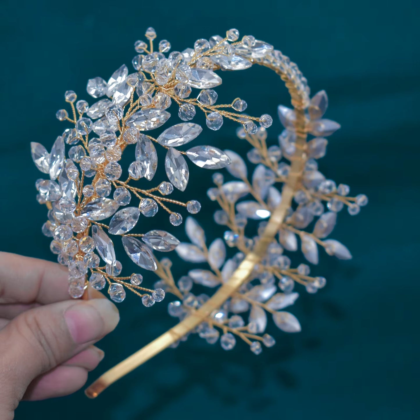 A315 Crystal Bridal Headdress Design Headpiece for Women Tiaras Wedding Headbands Pageant Prom Wedding Hair Jewelry Queen Crown
